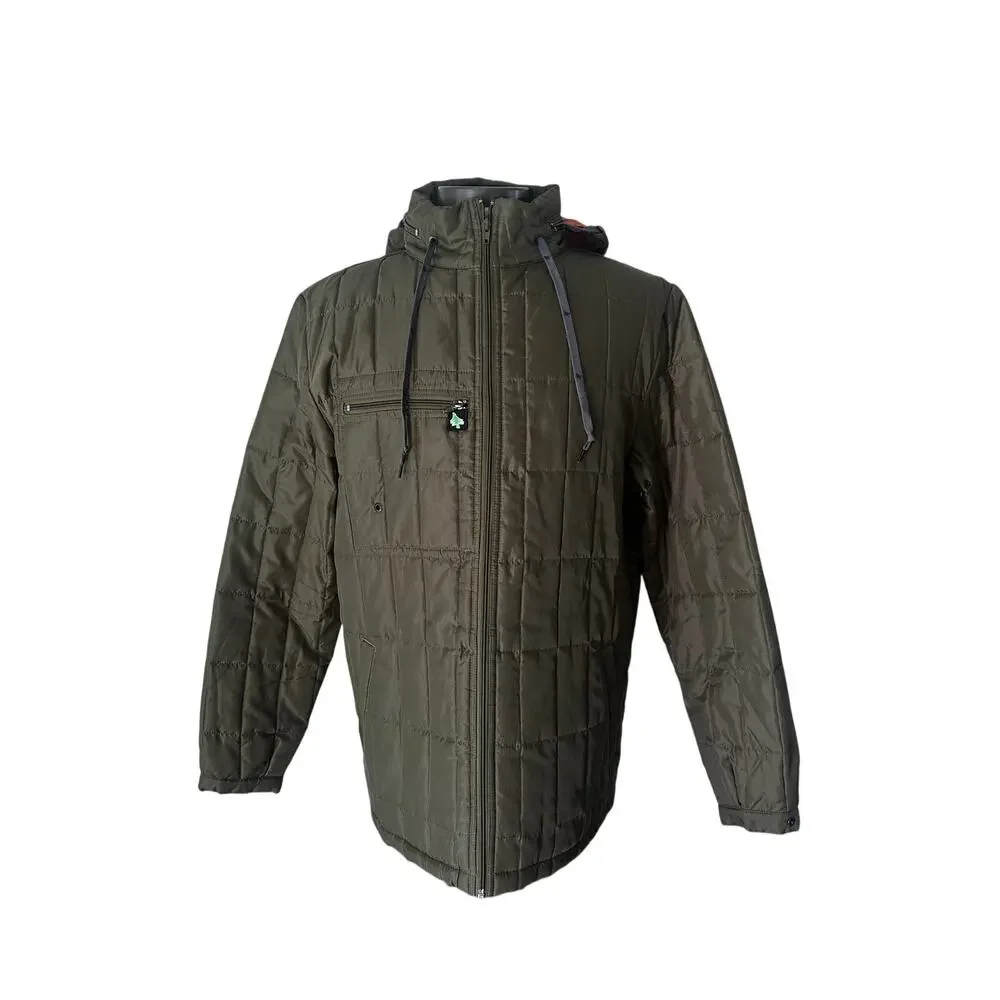 HippyTree Hunter Series Jacket Large Olive Green Hooded Quilted Outdoor NWOT